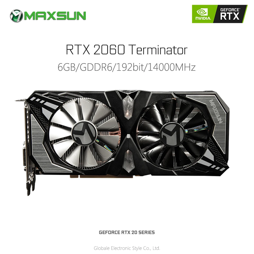 Оригинальный MAXSUN Nvidia GeForce RTX 2060 Терминатор 6 ГБ видеокарты для игр GDDR6 192bit HDMI DVI DirectX