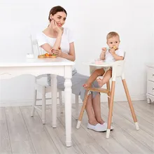 Стул из цельного дерева для младенцев, стул для кормления, Регулируемый Многофункциональный складной детский стул, детский обеденный высокий стульчик, чехлы