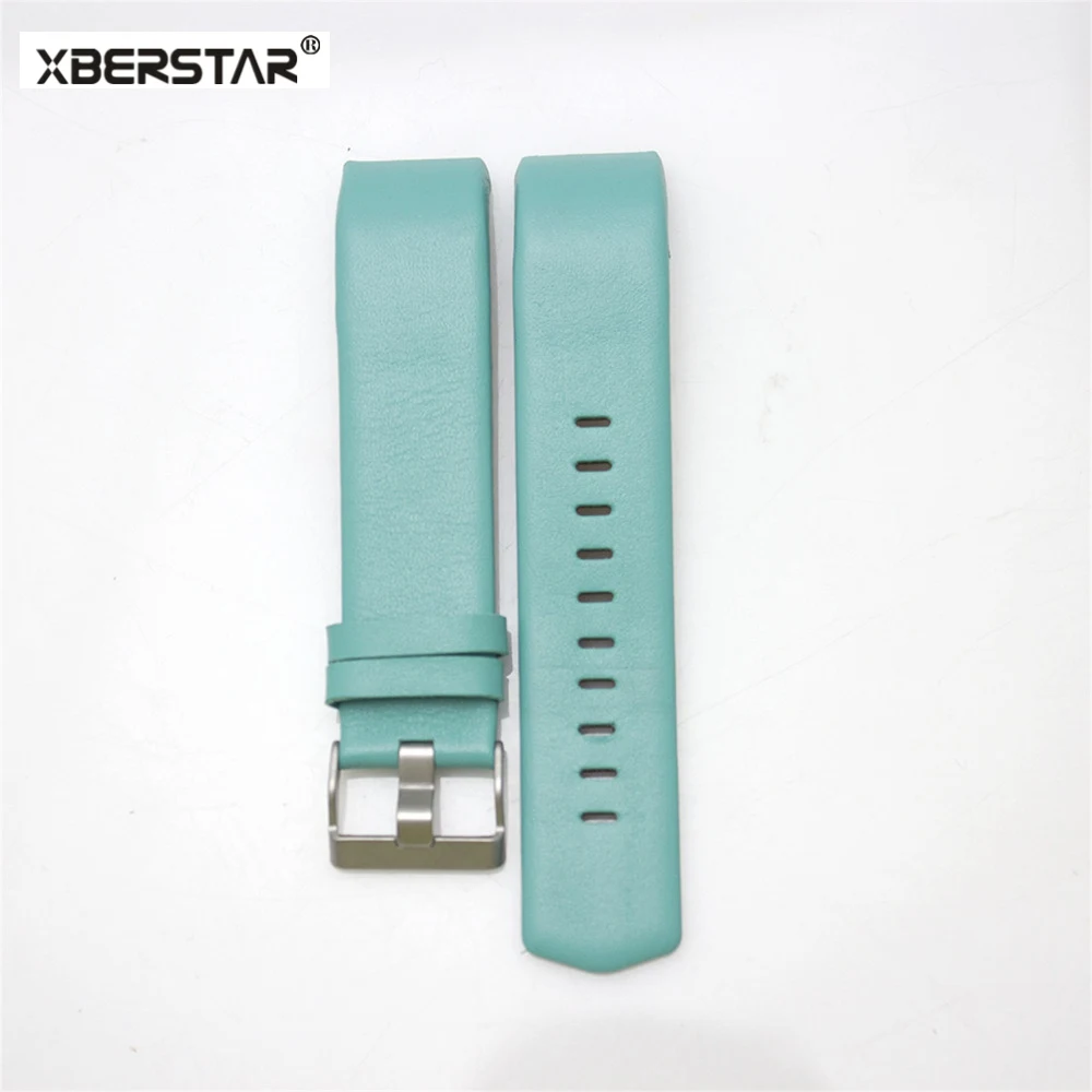 Curled Edge Leather Bracelet Strap Watchband For Fitbit charge 2 Heart Rate & Ac