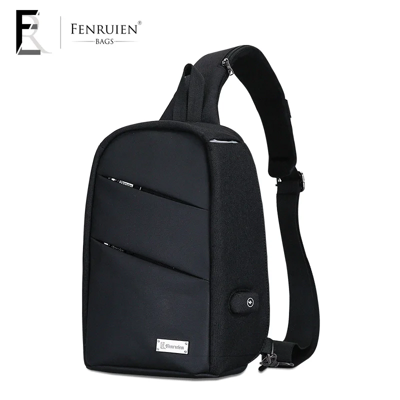 

2018 Anti Sheft Bag Men Chest Pack Laptop Single Shoulder Strap Crossbody Bag Sling Shoulder Travel Bag USB Charging Waterproof
