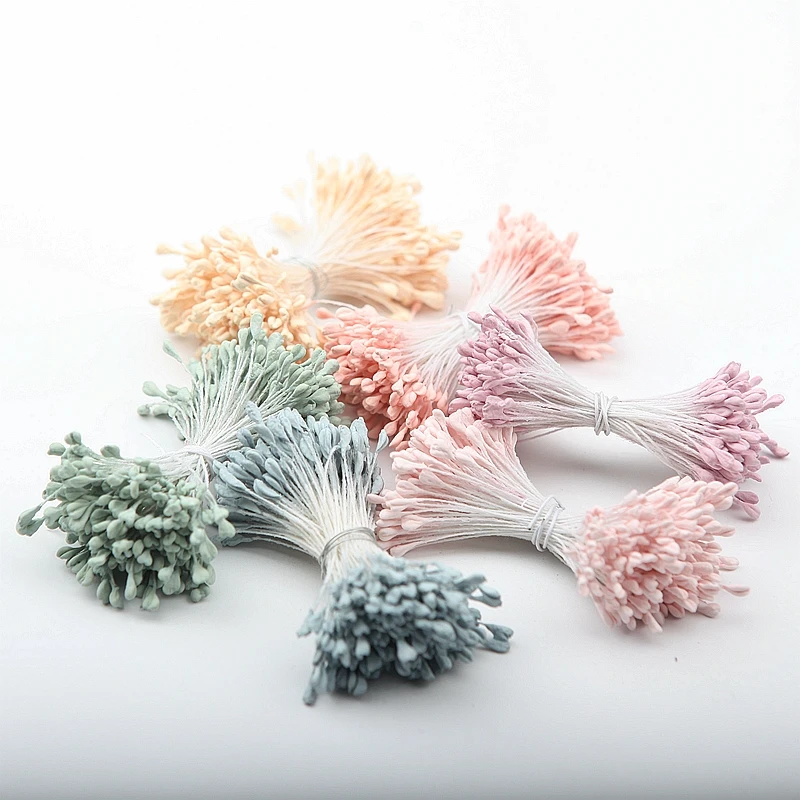 

360PCS/Lot Artificial Flowers Plastic 6 Colors Handmade Home Wedding Party Decoration Fake Flowers Stamen DIY Flower 19618