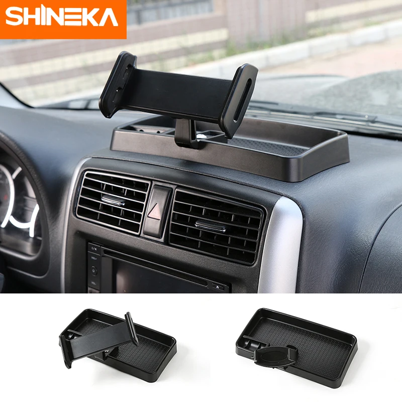 

SHINEKA Universal Auto Mobile Phone Stand For iPad Cellphone Holder 360 Degree with ABS Storage Box GPS For Suzuki Jimny