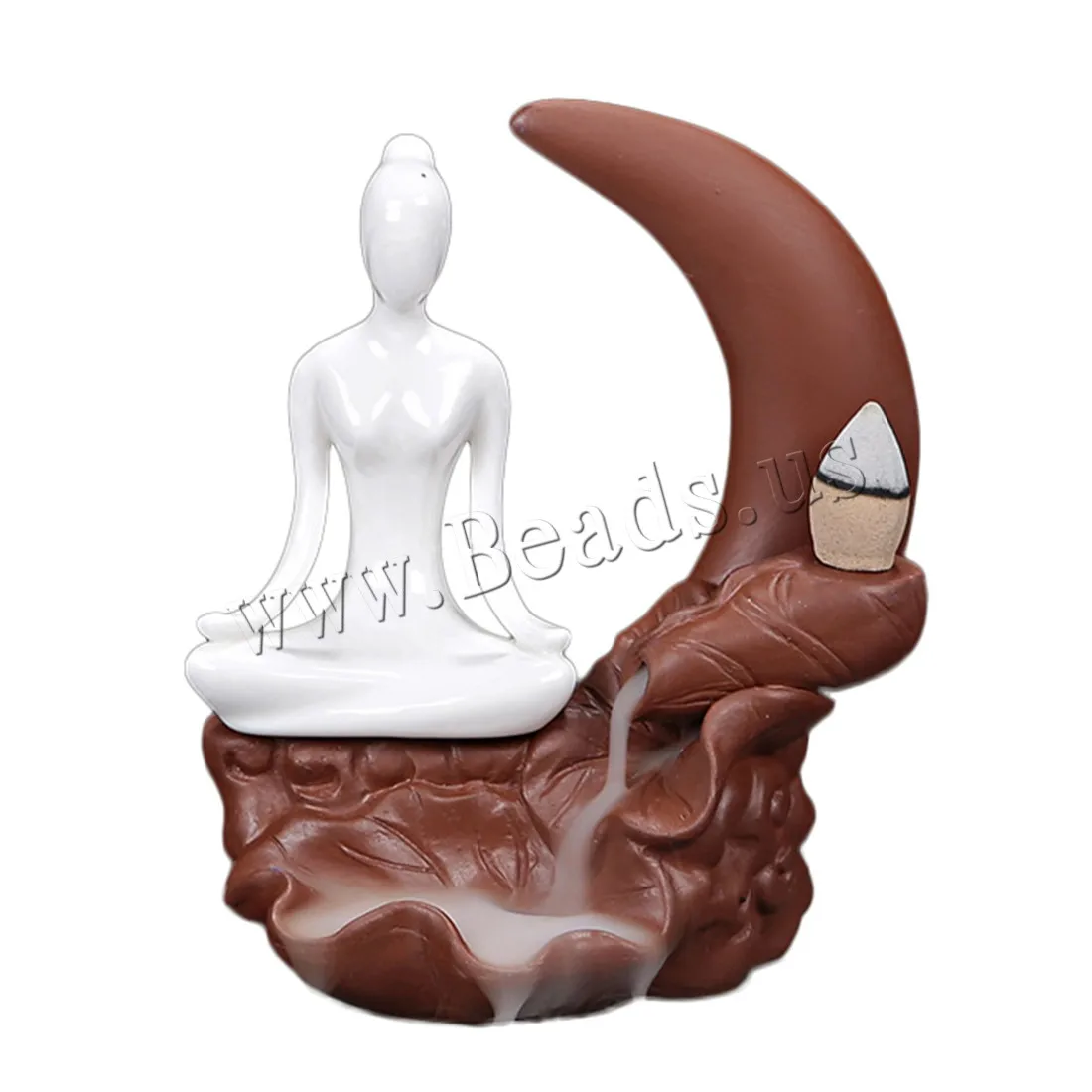 Creative Yoga Girl Censer Smoke Waterfall Backflow Incense Burner Ceramic Incense Holder Censer Use In Home Office Teahouse