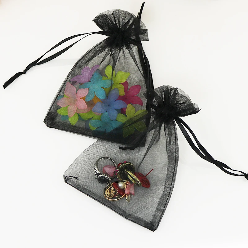 Organza Jewelry Candy Gift Pouch Bags Wedding Xmas Favors 100pcs Black ...