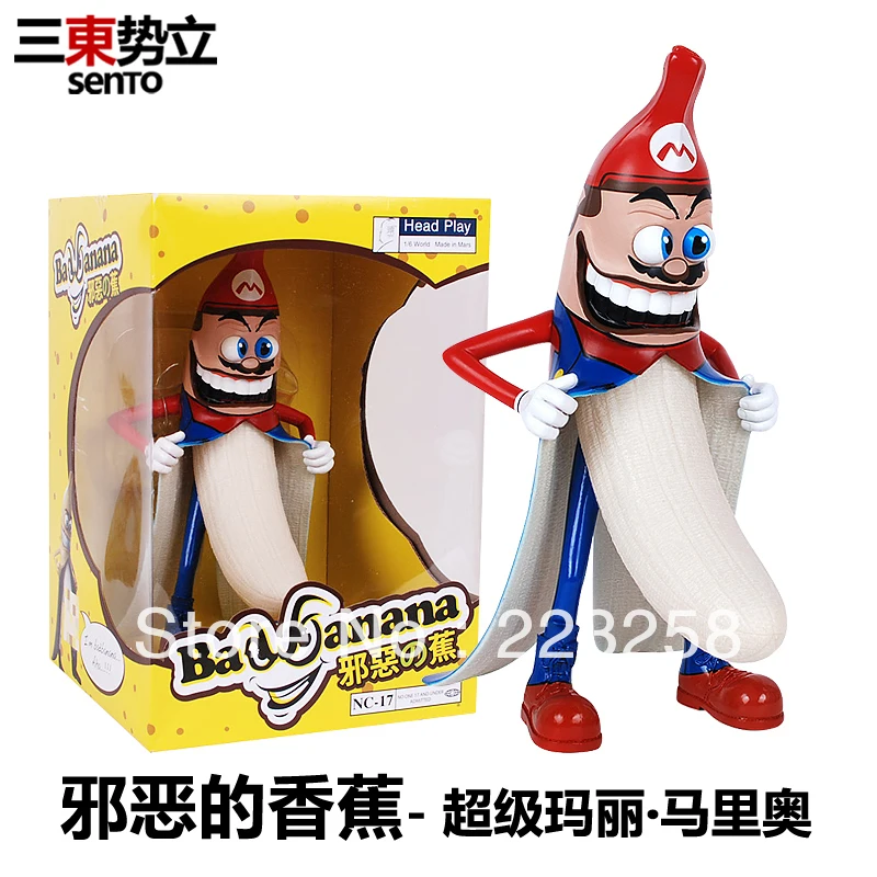 Evil Banana Headplay PVC Figures Toy Anime Cartoon Movie Mario Bad