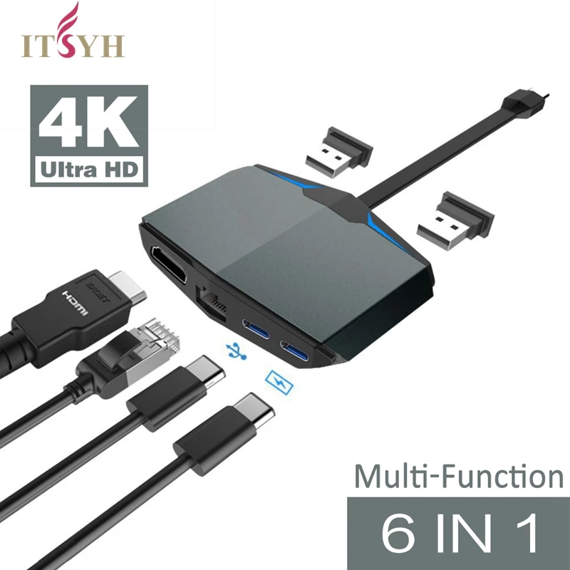 ITSYH USB HUB C к HDMI PD Thunderbolt 3 адаптер Тип 0 хаб для Apple Macbook pro 2017 dell XPS 13 Chromebook|Адаптеры Type-C|