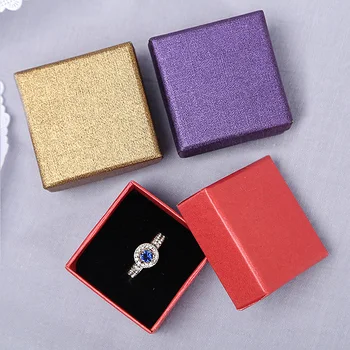 

6Pcs Squre Wedding Earrings Ring Box Jewelry Display Case Gift Boxes Holder Black Red Blue 2019 New