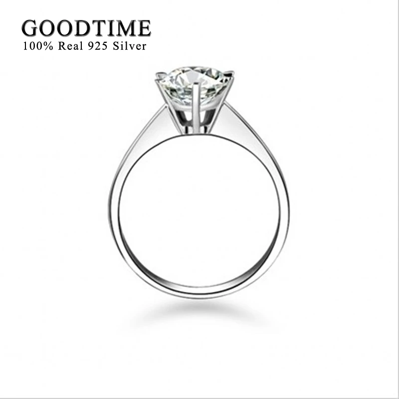 Женское кольцо из серебра 925 пробы с фианитом 6 мм|engagement ring|wedding rings for womenwedding |