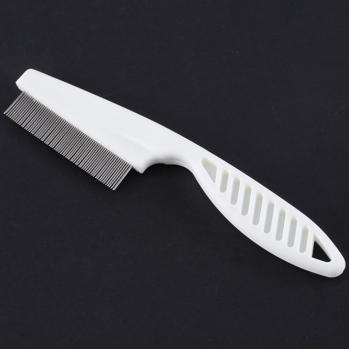 Mayitr 1pc High Comfort Head Lice Comb Metal Nit Head Hair Lice Comb Fine Toothed Flea Flee with Handle For Kids Pet Tools