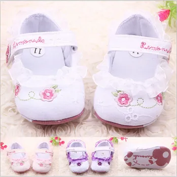 

Flower Baby Girl Lace Shoes Toddler Prewalker Anti-Slip Shoes Baby Soft Sole First Walkers Shoes