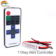 DC5-24V беспроводной светодиодный мини-контроллер Диммер 11key RF пульт дистанционного управления для 3528 5050 одноцветный светодиодный светильник