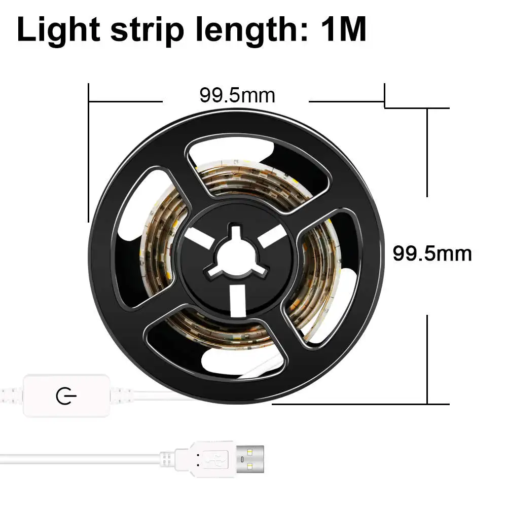 Регулируемая светодиодная лента Водонепроницаемый шкаф лампа USB светодиодный ТВ свет ленты 5 V СВЕТОДИОД световая лента тыловая - Испускаемый цвет: 1m 60leds