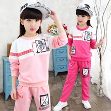 Baby Girl Clothes 2-13years Girl Pattern Blouse And Pant Active Girls Uniform 2Pcs Set Patchwork Baby Girl Cotton Clothing Set