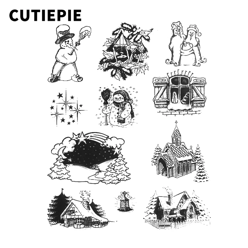 

Beautiful Winter House Transparent Silicone Clear Stamps Seal for Photo Album Folder Paper Maker DIY Scrapbooking Decor Stencils