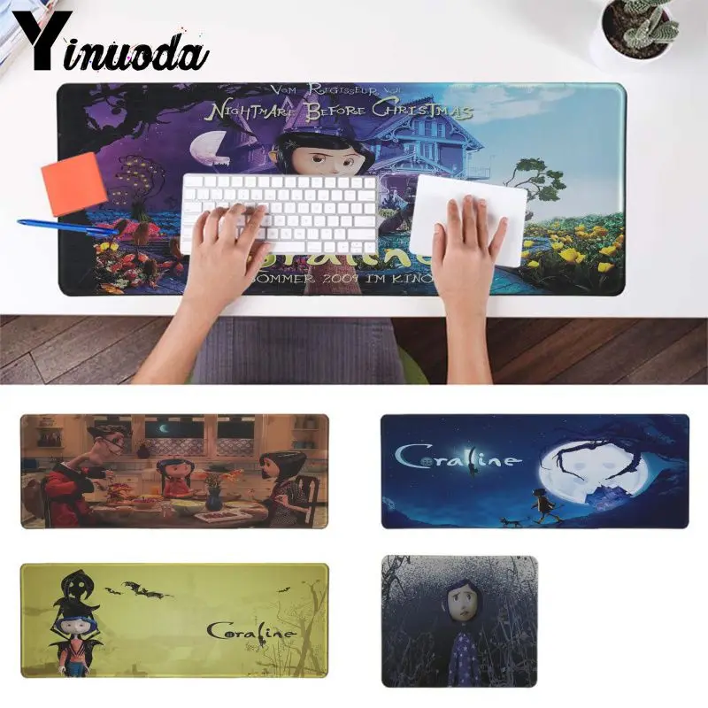 

Yinuoda Cool New coraline Natural Rubber Gaming mouse pad Desk Mat Gaming Pad mouse Gamer To Laptop anime Keyboard mat
