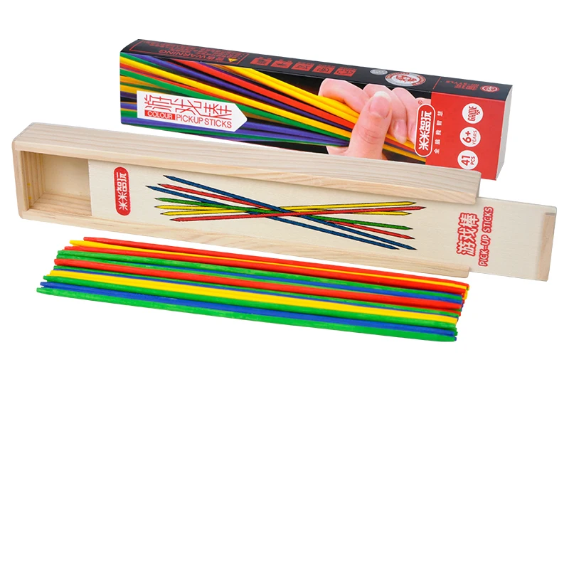 MITOYS Mikado 41 шт. Красочные Детские Обучающие деревянные Традиционные палочки с коробкой игры Монтессори Деревянные Игрушки