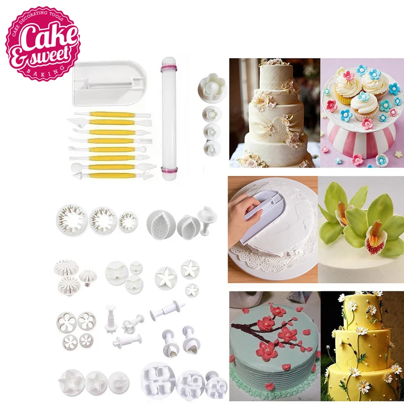 Fondant Cake Decorating Flower Sugarcraft Cutter Set Tools Cookies Icing Mold 