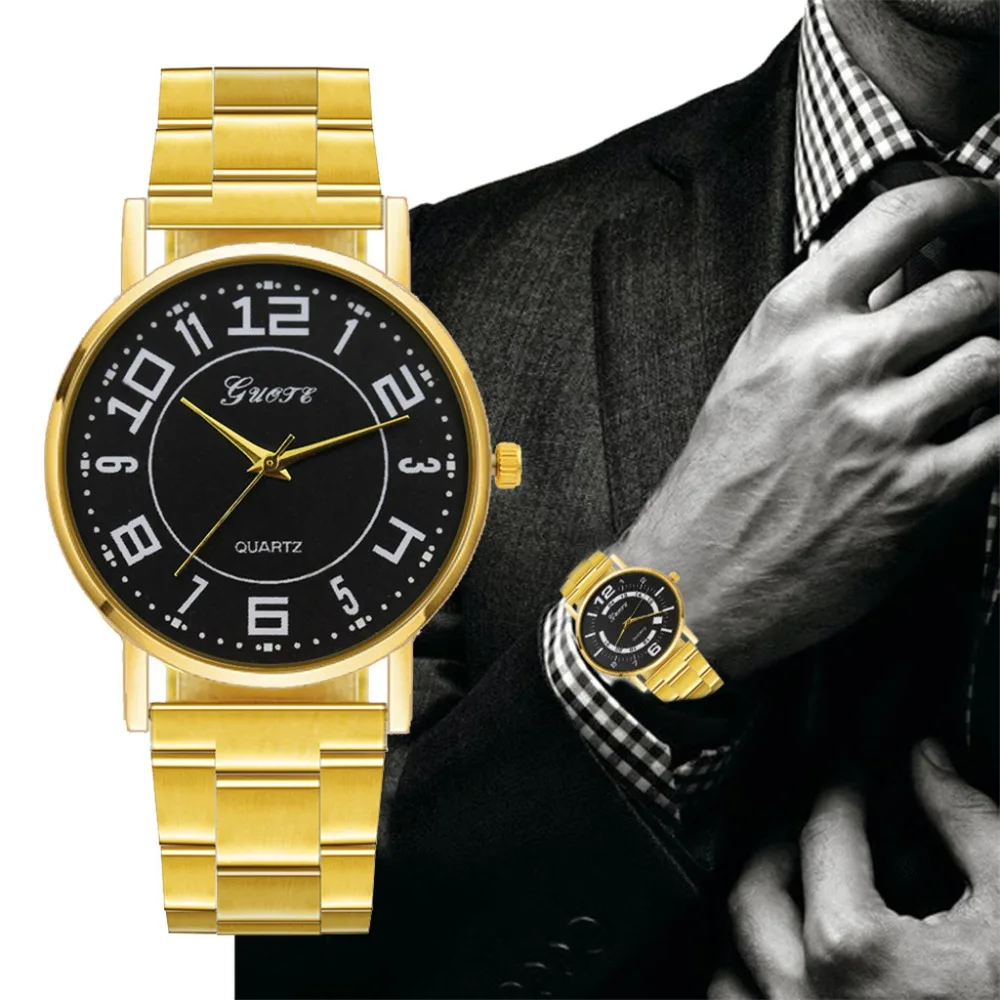 

2019 Fashion Brand Men Watch Golden Buckle Stainless Steel Men's Clock Analog Quartz Wrist Watches Bracelet Horloges Mannen Q5