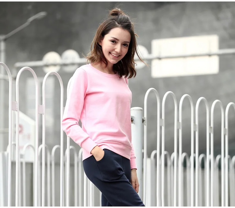 

2019 Round neck blank solid color women's sweatshirt AB2