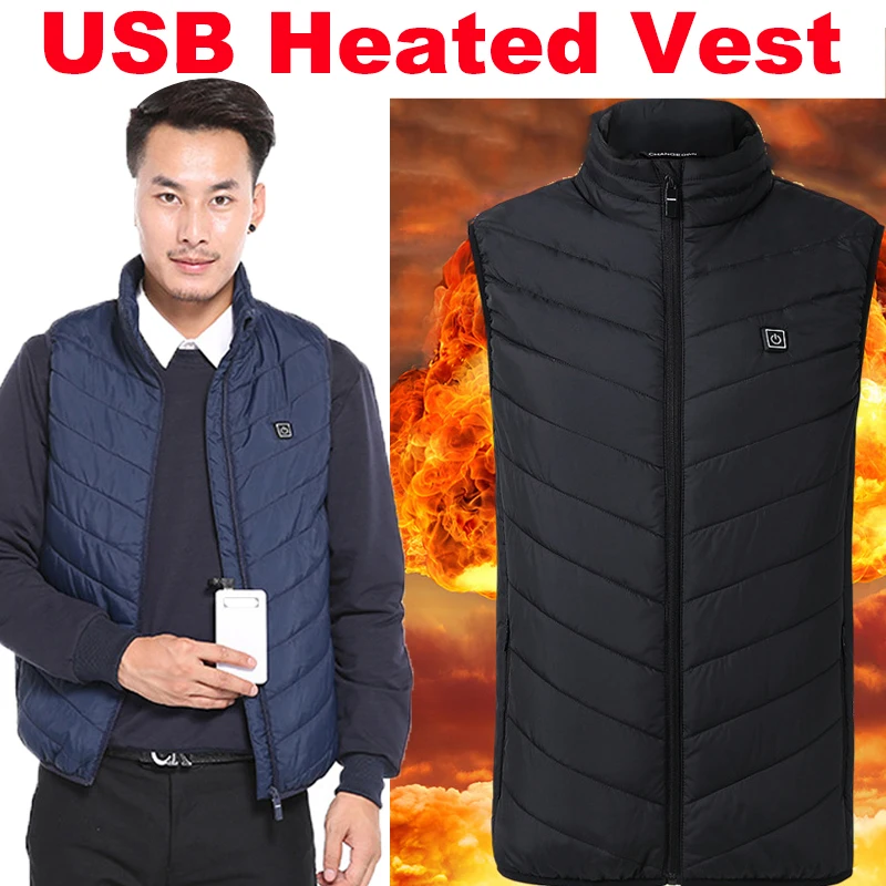 

Men Women USB Heated Vest Heating Thermal Warm Clothing Winter Usb Vest Heated Jacket Fishing Chaleco Nerf Vest Gilet Chauffant