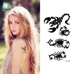 Rocooart HC1164 Водонепроницаемый поддельные татуировки наклейки Для женщин грудь запястье Браслеты флеш-тату Скорпион Временные татуировки для