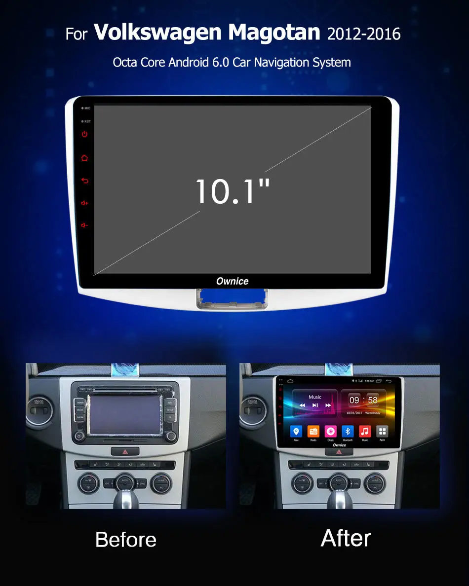 Cheap Ownice C500+ Octa Core 10.1"/9" Android 6.0 Car Radio DVD player GPS For VW Magotan POLO PASSAT Golf 7/R/GTE Tiguan Touran Jetta 4