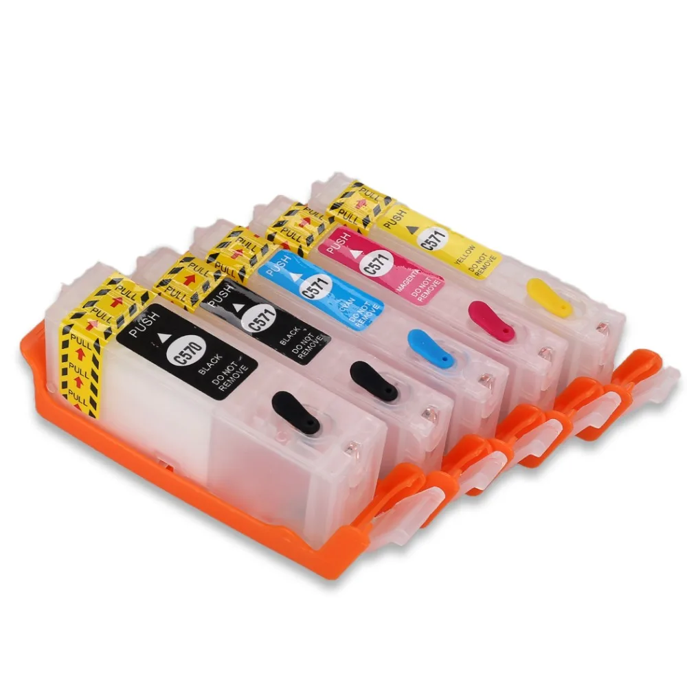 5PK PGI 570 CLI 571 Empty Refillable Ink Cartridge For Canon PIXMA