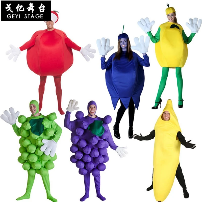 

adult grape costume green grape cartoon fruit cosplay costumes halloween party Lemon blueberry apple banana for adult