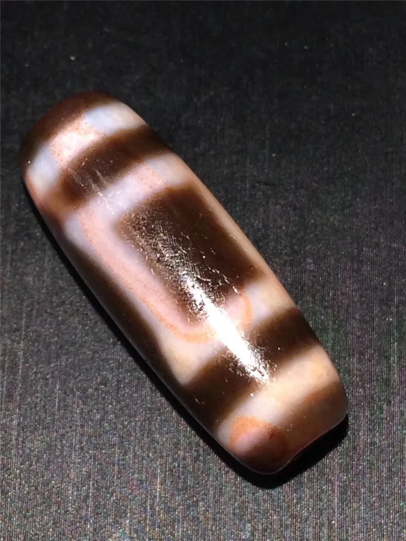 

190329-2 Loosing Beads Magic Cinnabar Natural Agate 12mmx32mm Sky and Earth Dzi Beads Stone with Cinnabar spots Fre shipping