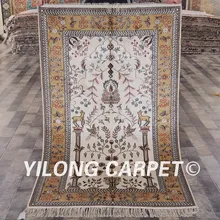 YILONG 3'x5' ручные восточные двери жизни ковер желтый и белый изысканный ковер(YHW334B3x5