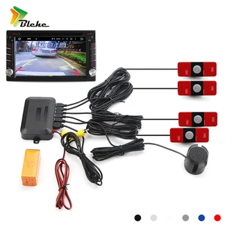 

Blchc Flat Sensors Car Parking Sensor Assistance with Auto Reverse Backup Radar Alarm Detector System+Sound Alert 6 Colors
