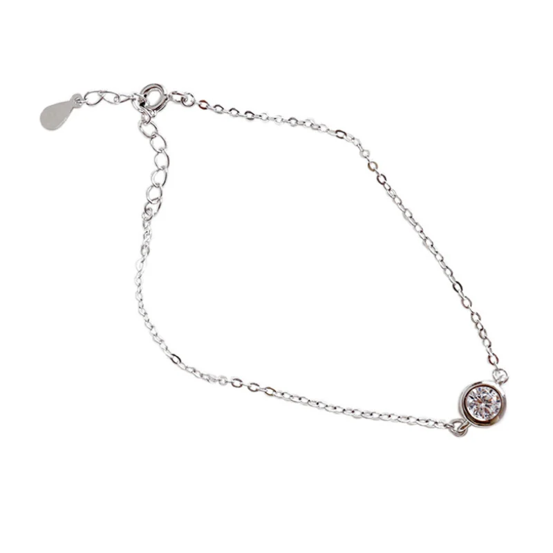 F.I.N.S 925 пробы серебряный браслет Круглый Кубический цирконий Thain Серебряная цепочка браслеты на женские руки очарование женский браслет