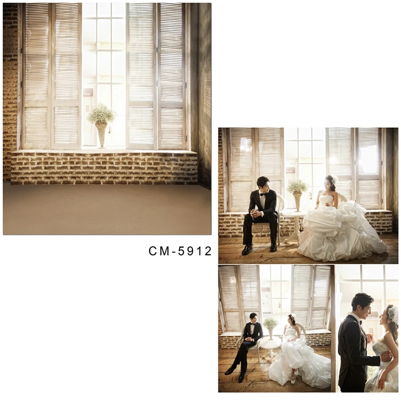 

DAWNKNOW Indoor Vinyl Photography Backdrops For Wedding Window Polyester Background For Lover Photo Studio CM5912