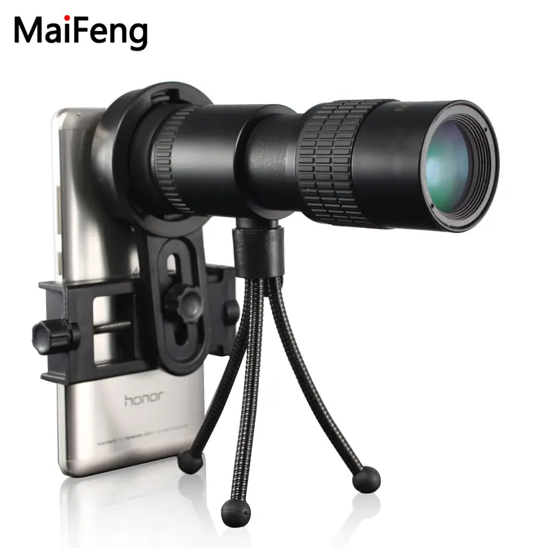 

Binoculars maifeng 10-30x30 Monocular zoom hd telescope universal Smartphone photo clip holde 10x-30x Magnification BAK4 Prism r