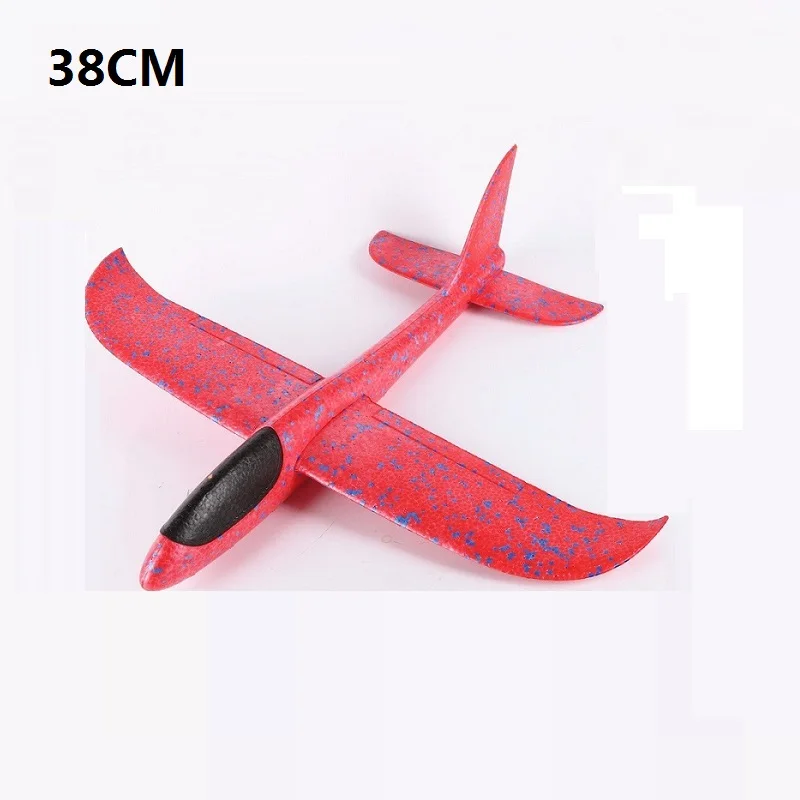 Сделай Сам пенная модель аэроплана ручной бросок Летающий планер самолеты вечерние наполнителя сумок Летающий планер самолет игрушки для детской игры - Цвет: DIY 38CM  Red