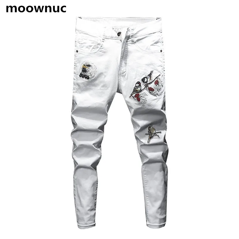 2019 New Fashion Style Men Moto Biker Jeans Straight Slim Fit Man Denim Pants Distressed White Male Hip Hop Joggers | Мужская одежда