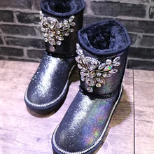 Г. новые хлопковые ботинки в полоску с заклепками и разноцветными стразами на плоской подошве зимние ботинки
