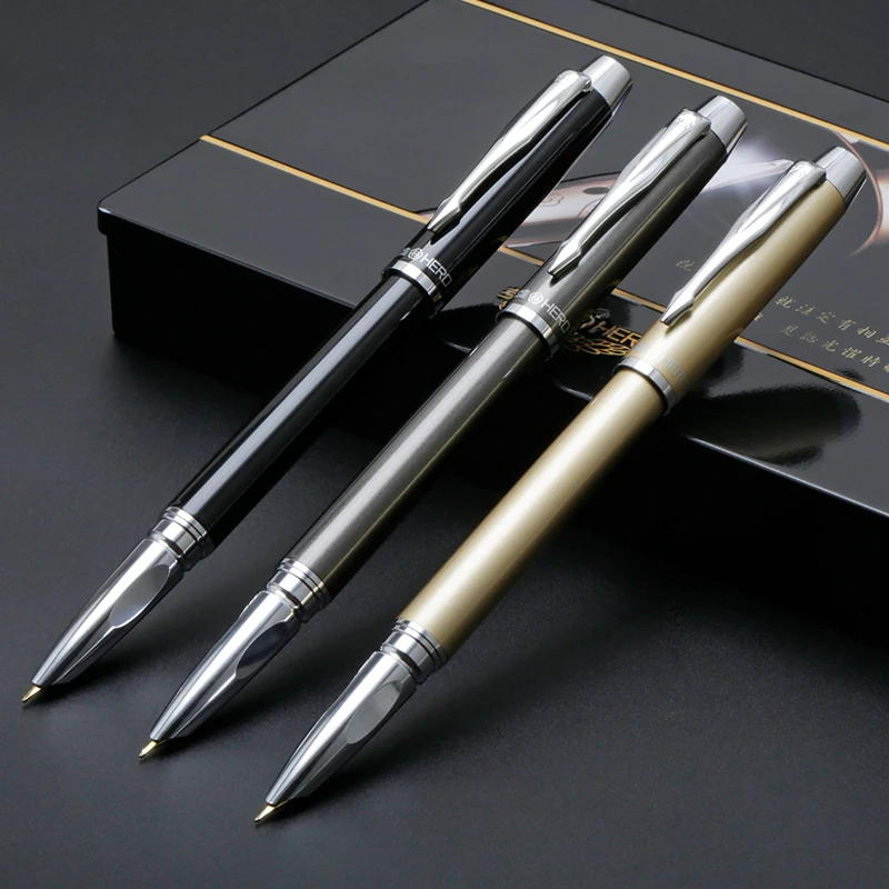 Fountain Pen Black Gold Dark Grey Interchangeable 0.5 Iridium Rollerball Nib 0.38mm Extra Fine 0.8mm Bent Nib Gift Pens Set