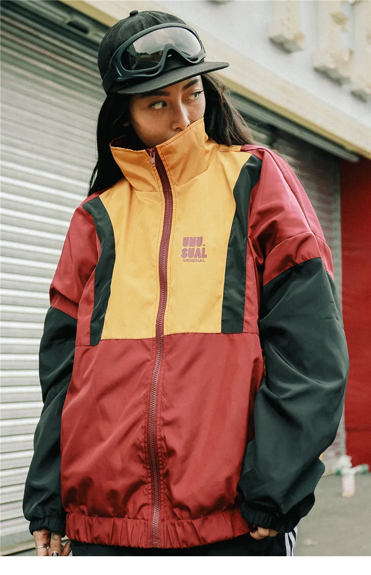 Осень, ветровка в стиле хип-хоп, негабаритная мужская куртка в стиле Харадзюку, цветная куртка в стиле ретро, винтажная спортивная куртка на молнии, уличная одежда
