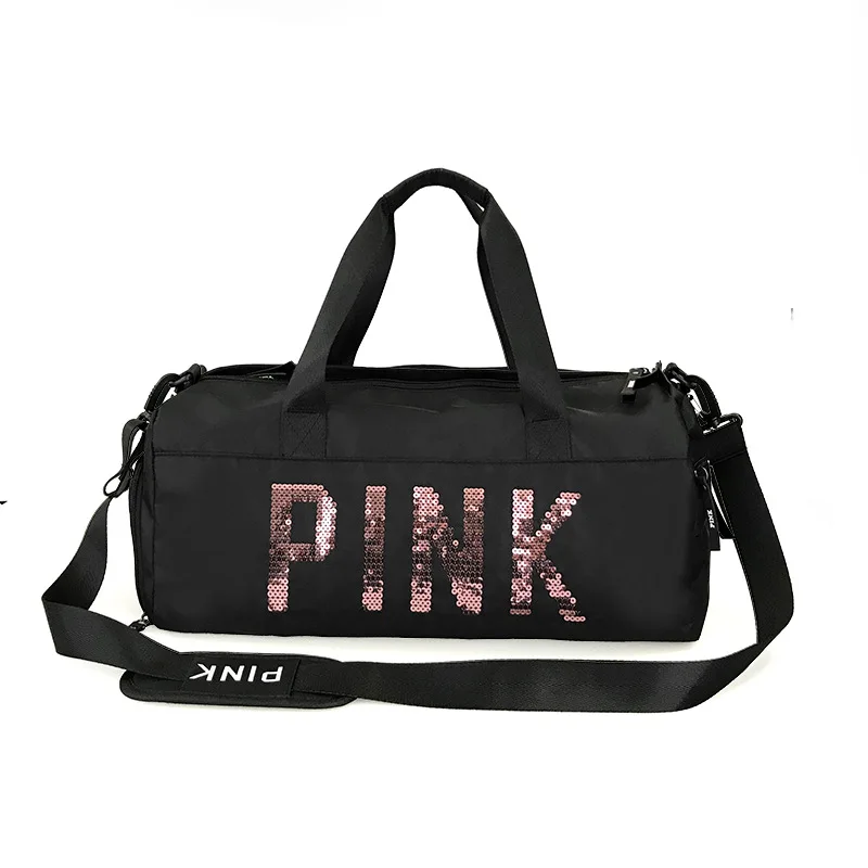 Black with Pink Спальный мешок для женщин, спортивные мешки для путешествий, фитнеса, спортивная сумка, для улицы, раздельное пространство для обуви, спортивная тренировочная посылка, разделительная спортивная сумка - Цвет: Black with Pink