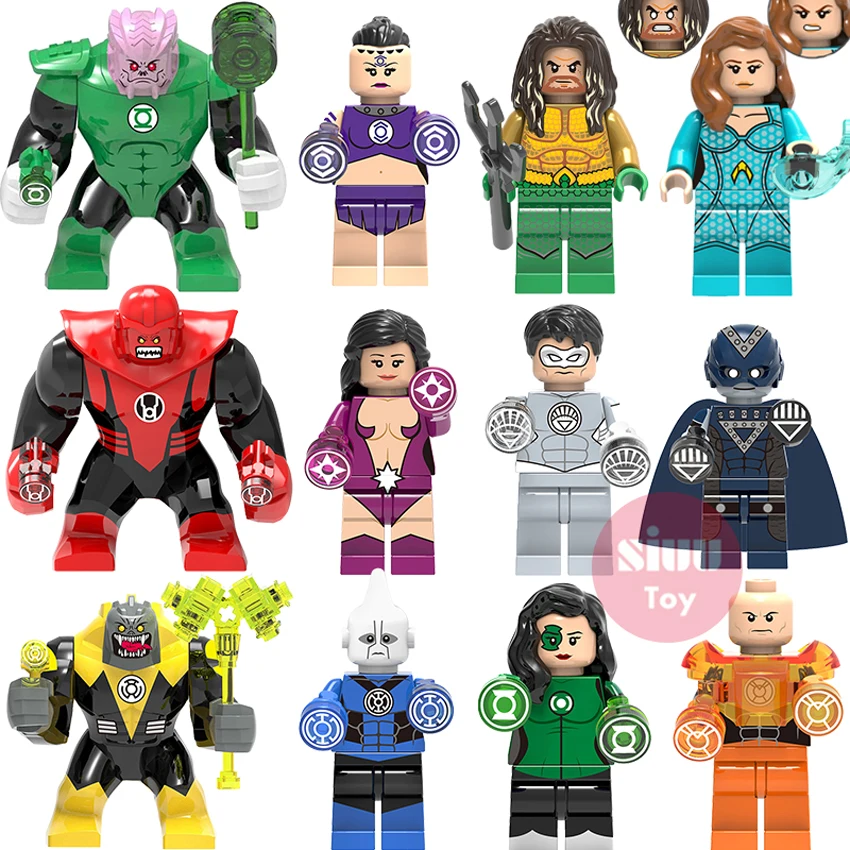 

Lantern Corps Large Anti Venom Riot Carnage Green Lantern Hulk Buster Goblin Thing Building Block Figures Toys For Children YF30