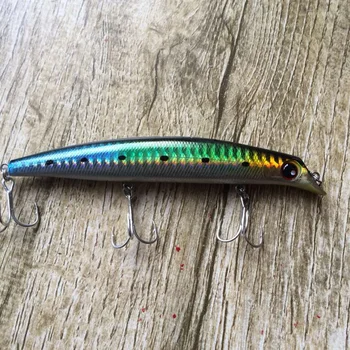 

Fishing Long Range Casting Pencil Minnow Lures Artificial Lure Bait 12cm 16g Float Suspend Slow Sinking Owner Hooks