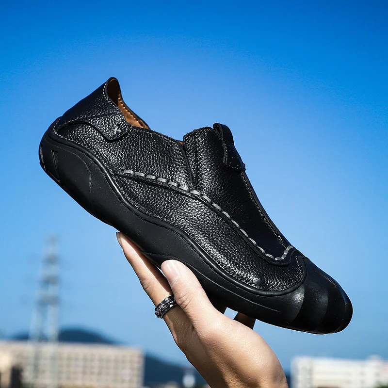 

2019 Comfortable Men Loafers shoes Quality genuine Leather Casual Shoes Men Flats Moccasins Shoes male Breathable Footwear k3
