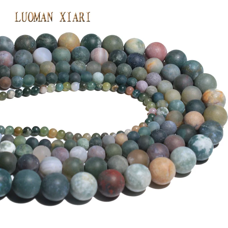 Wholesale Natural Dull Polish India Agat Matte Stone Beads For Jewelry Making DIY Bracelet ...