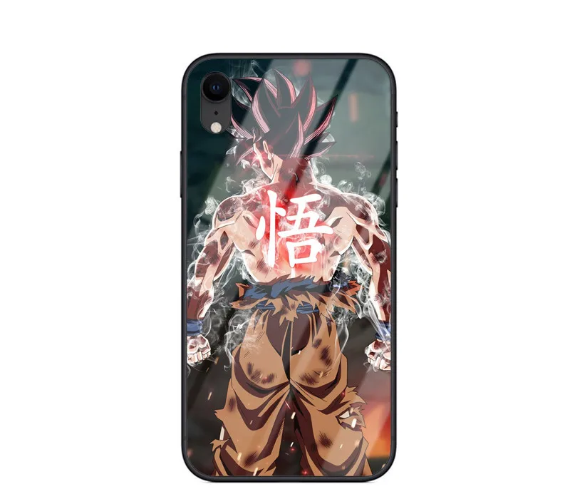 New Saiyan Vegeta Dragon Ball Z Son Goku Case For iPhone XR X XS MAX 7 8 6 6S plus Super Luxury Glass Cover For iPhone 11Pro Max - Color: Glass TPU