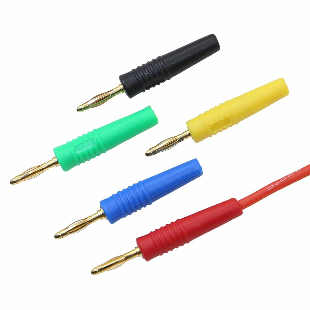 20PCS/lot Gold Male 2 mm Banana Plug for 2.0mm Binding Post Test Probes