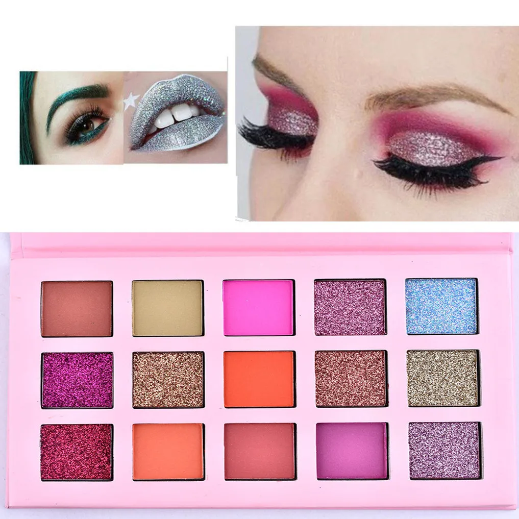 

glitter eye shadow Shimmer Glitter Eye Shadow Powder Palette Matte Eyeshadow Cosmetic Makeup 5.15