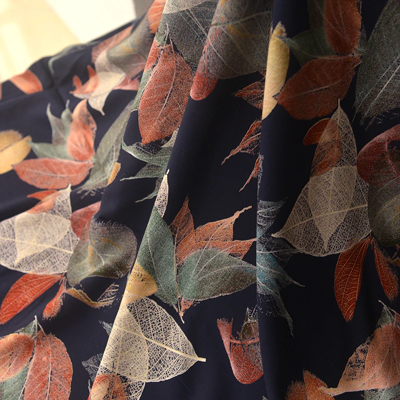 

Color Dead Leaf Silk Artificial Cotton Cloth Tea Dress Long Skirt Han Clothing Garment Handmade Fabric