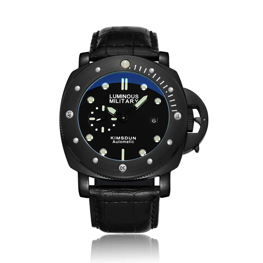 Мужские часы Топ бренд класса люкс KIMSDUN спортивные мужские кожаные часы группа автоматические самозаводные механические часы наручные часы