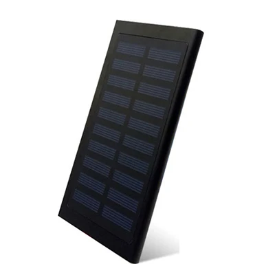 Супер тонкий солнечный внешний аккумулятор 20000 мАч Внешний аккумулятор Двойной USB внешний аккумулятор для iphone портативное солнечное зарядное устройство для телефонов - Цвет: Черный
